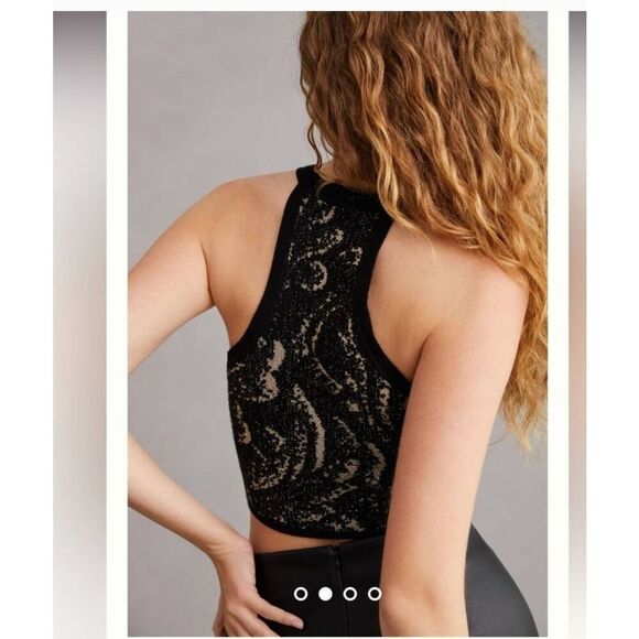 Anthropologie Maeve Crop Zip Up Halter Sweater Size Large NWT - Picture 3 of 9